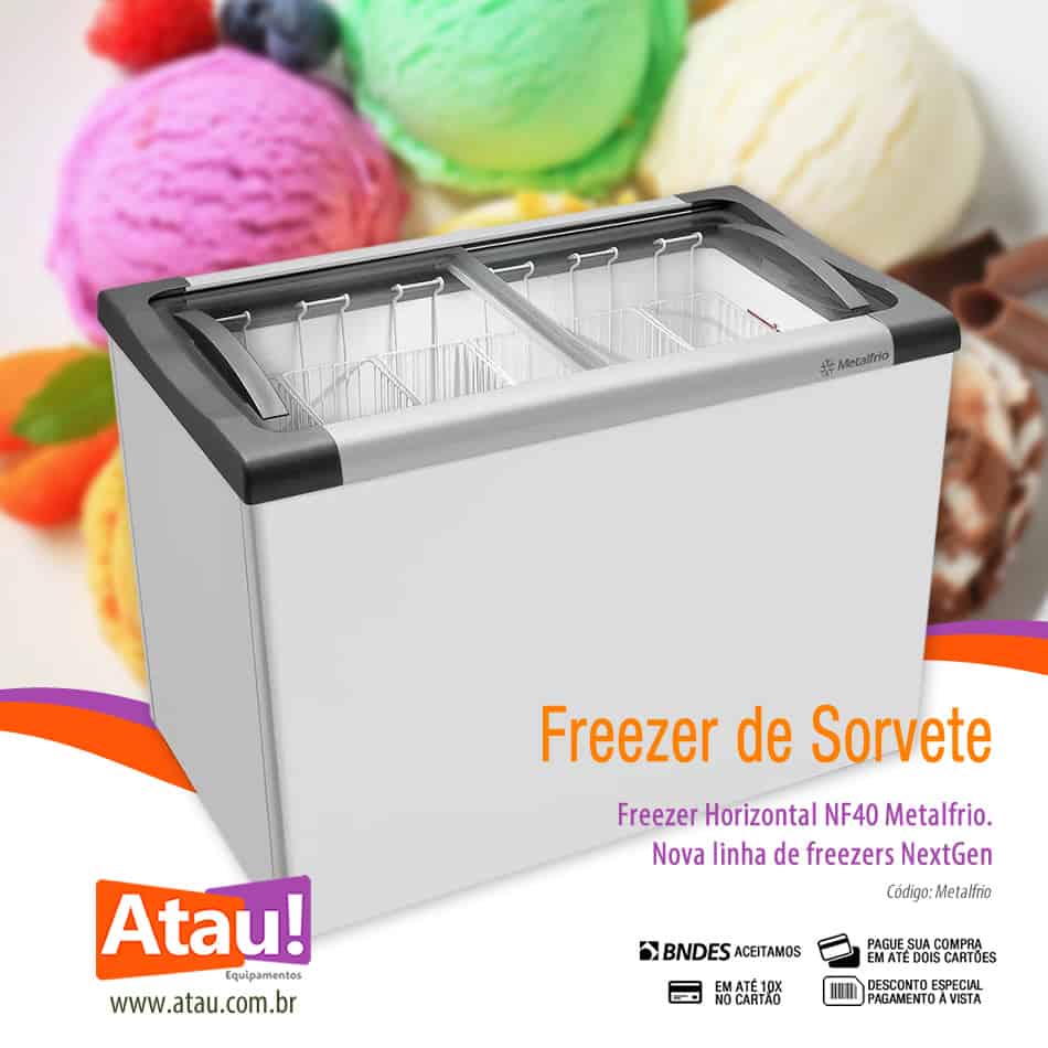 Freezer de sorvete horizontal NextGen Metalfrio