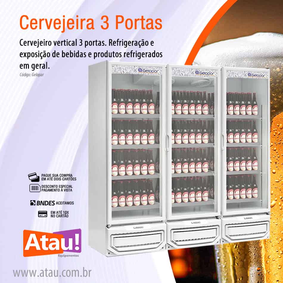 Cervejeira 3 portas GCBC1450 Gelopar